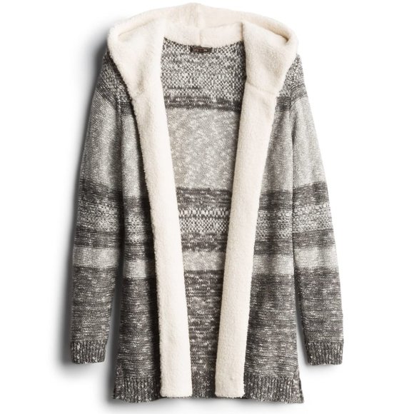 lety & me Sweaters - NWT Striped Sherpa Hood Cardigan